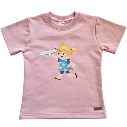 Różowy t-shirt dziecięcy „Wiki”